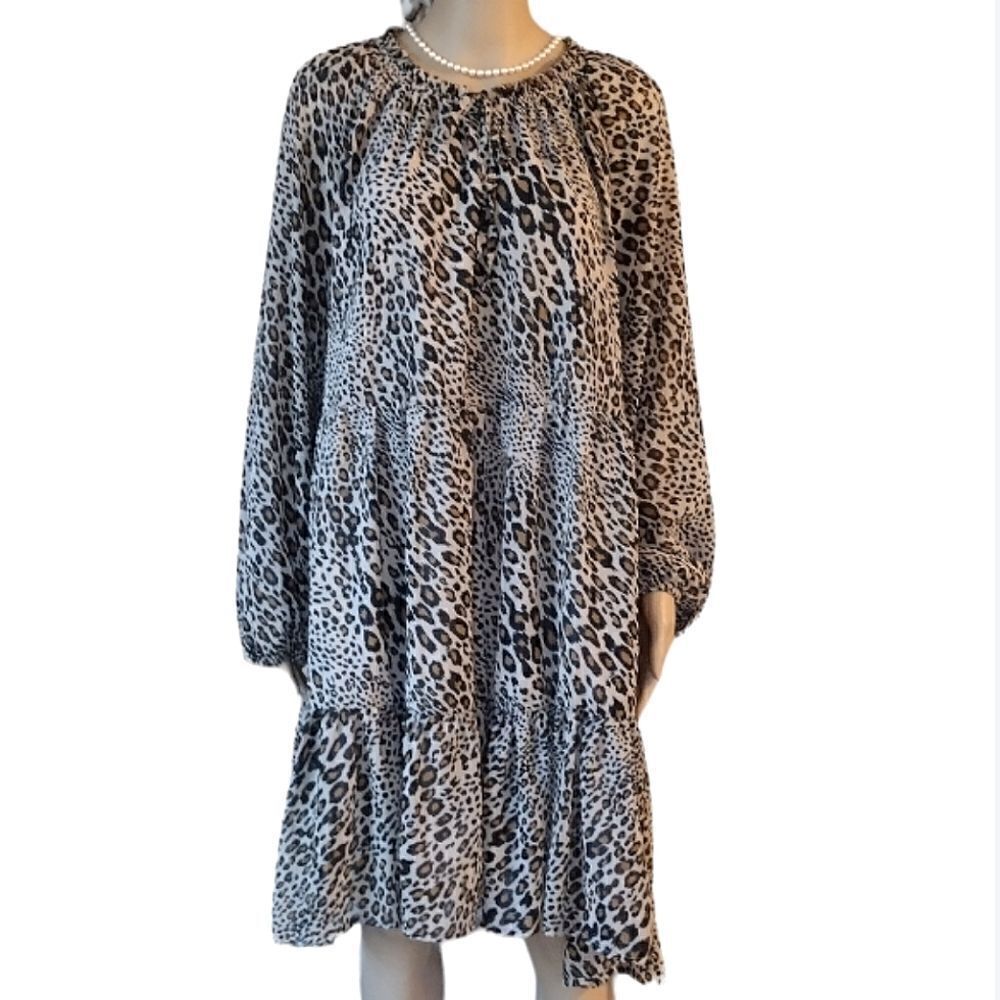 Studio A Women's Size XL 16-18 Cheetah Leopard Print Knee Length Flowy Dress
